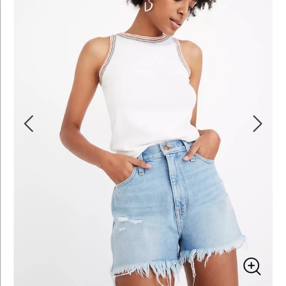 Madewell | mom jean short raw hem